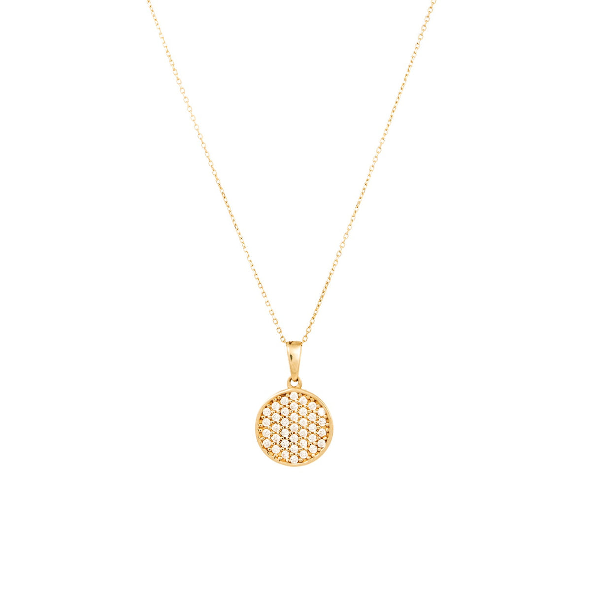 Verve circle pendant necklace with cubic zirconium
