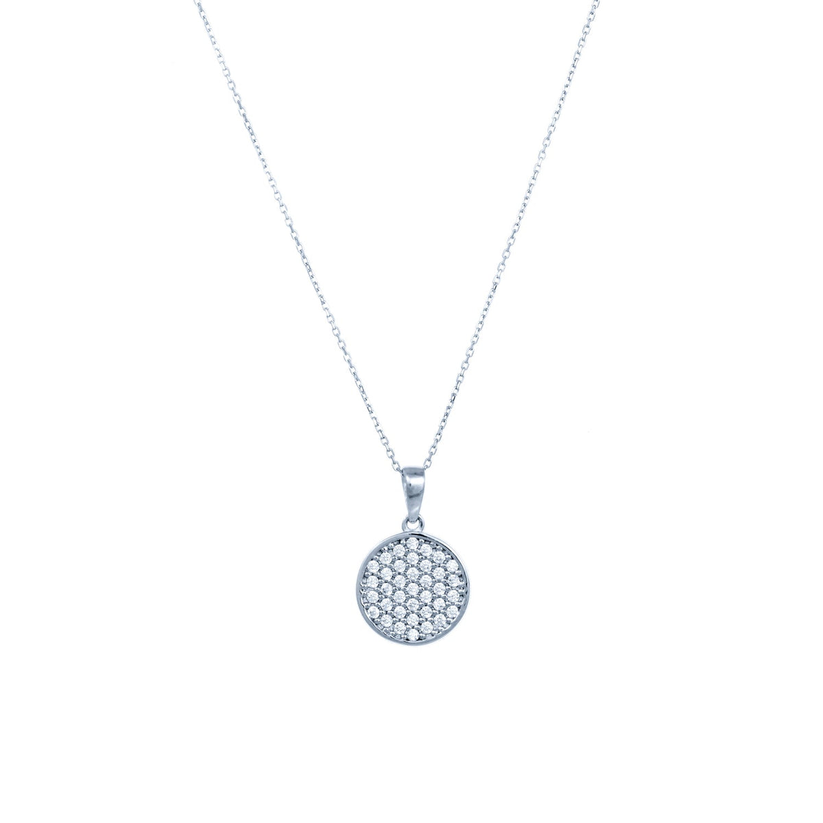 Verve circle pendant necklace with cubic zirconium