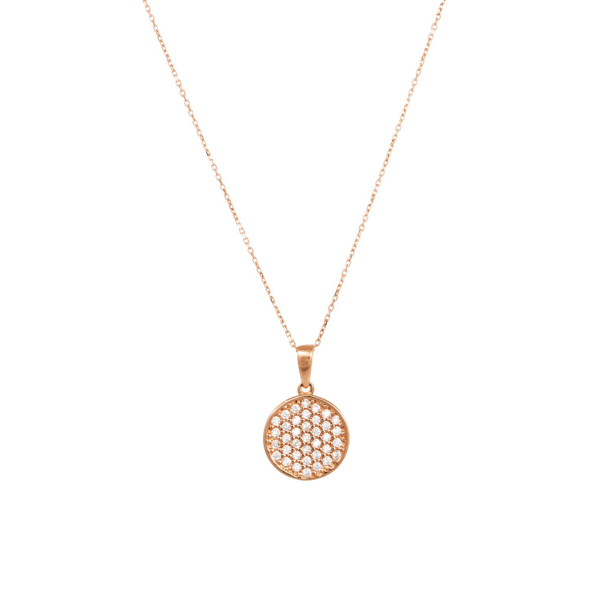 Verve circle pendant necklace with cubic zirconium