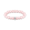 THOMAS SABO Charm bracelet with rose quartz beads oval