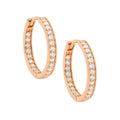 Ellani sterling silver Rose gold hoop earrings/E312R