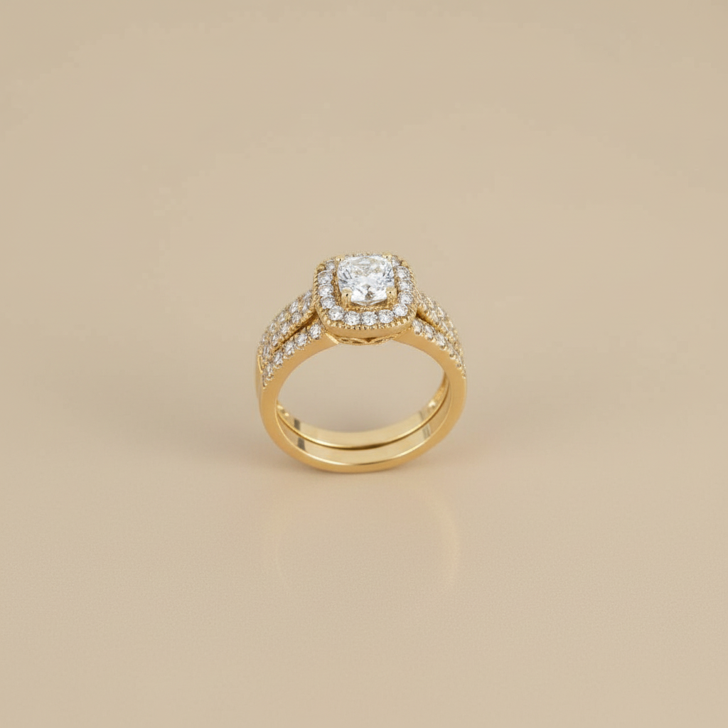 Verve 10K Bridal set/engagement ring with wedding band