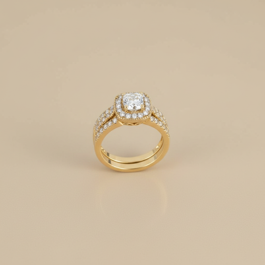 Verve 10K Bridal set/engagement ring with wedding band