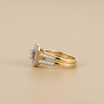 Verve 10K Bridal set/engagement ring with wedding band