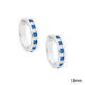 Ellani Sterling Silver Hoop Earrings / E395DB
