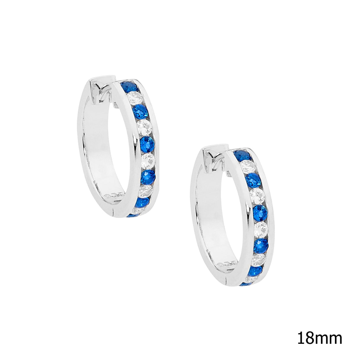 Ellani Sterling Silver Hoop Earrings / E395DB