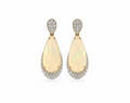 18KY Diamond & Opal Earrings