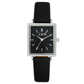 Jag Airlie – Silver-Tone Watch with Black Dial and Vegan Leather Strap / J2663